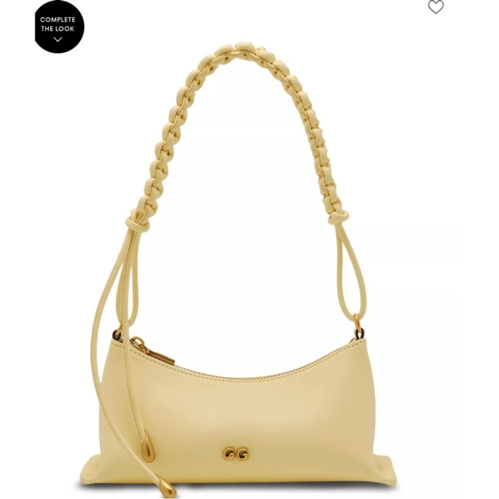 Cult Gaia Buttercream Mini Leather Shoulder Bag with Gold Hardware